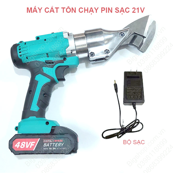 Máy cắt tấm tôn dùng pin sạc 21V, chuyên cắt tôn-thép tấm-thép lưới-tấm nhôm-bìa-tấm nhựa đều được