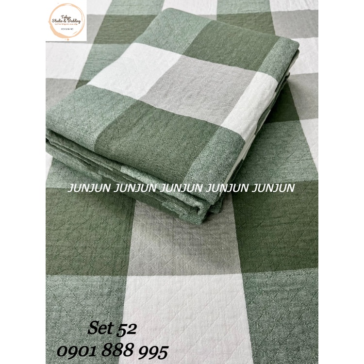 N22_SET Chăn Ga Gối vải Xô Organic cotton dòng Basic