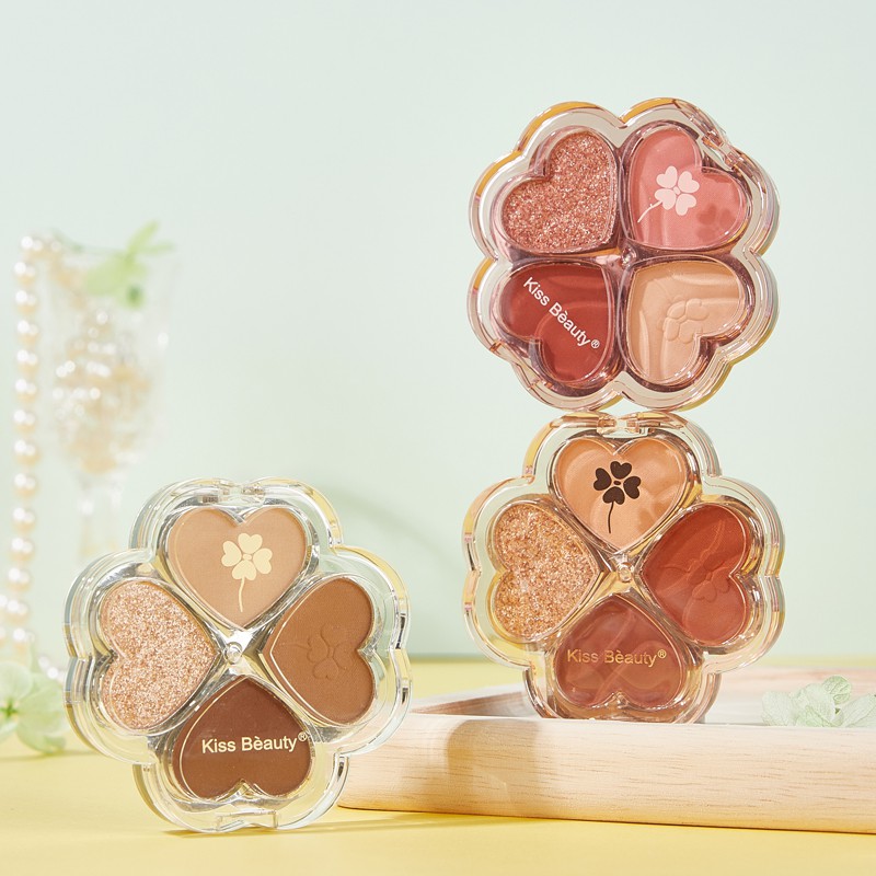 Bảng Phấn Mắt Kiss Beauty Mini 4 Màu Sắc Lấp Lánh Chống Thấm Nước Thiết Kế Nhỏ Gọn NO.87219