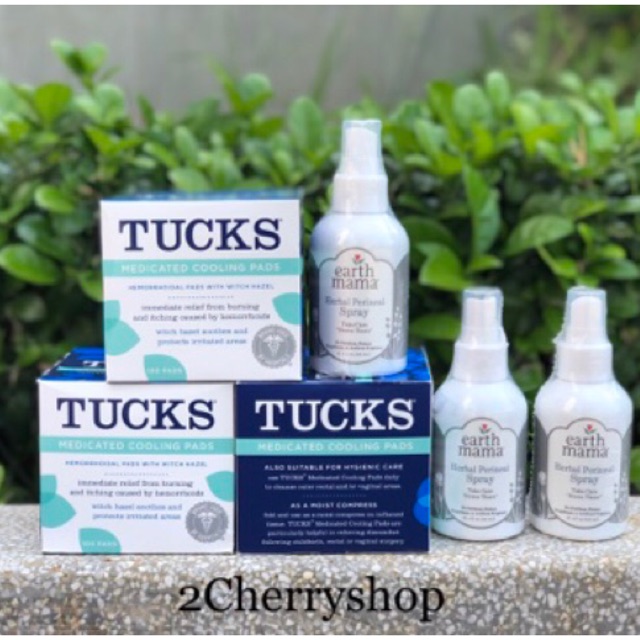Miếng lót lạnh Tuck &amp; xịt giảm đau Earth mama sau sinh