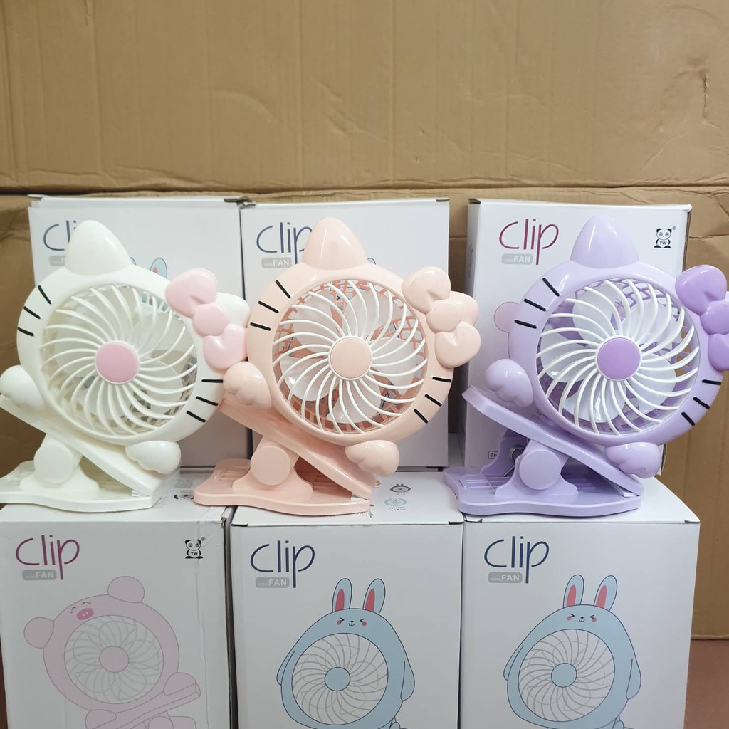 Quạt kẹp xe đẩy tích điện dành cho bé hình thú | BigBuy360 - bigbuy360.vn