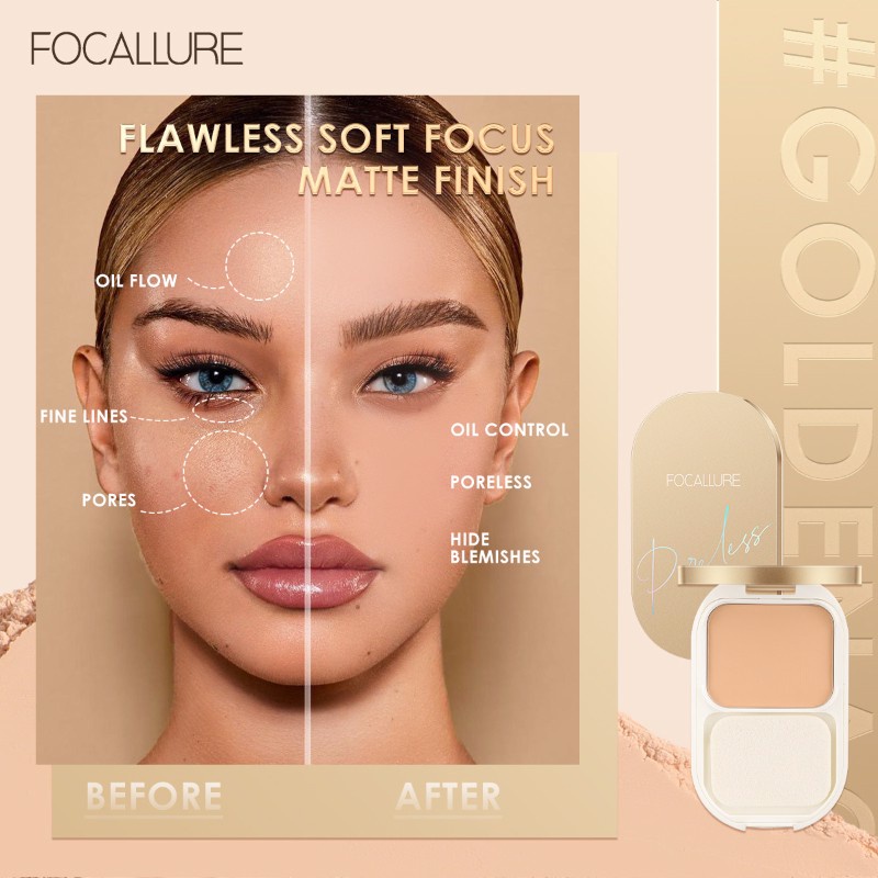 Phấn Phủ Kiềm Dầu Mịn Da FOCALLURE Lasting Poreless Compact Powder Nội Địa Trung | FA206
