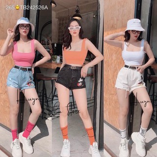 áo croptop trơn 2 dây bản to