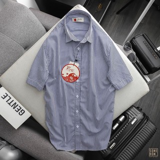 Áo Sơ Mi Nam Tay Ngắn 3 Màu Kẻ, Chất Vải Cotton Linen Dày Dặn, NUMBI SM004706, SOMEHOW
