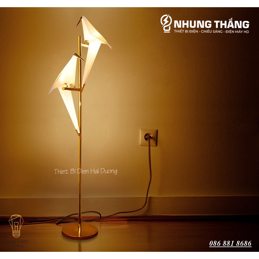 Đèn Cây Đứng 2 Chim Hạc Cao Cấp DB-C2 - Cao 182cm - Kiểu Dáng Sang Trọng - Trang Trí Phòng Khách,Phòng Ngủ,Đọc Sách