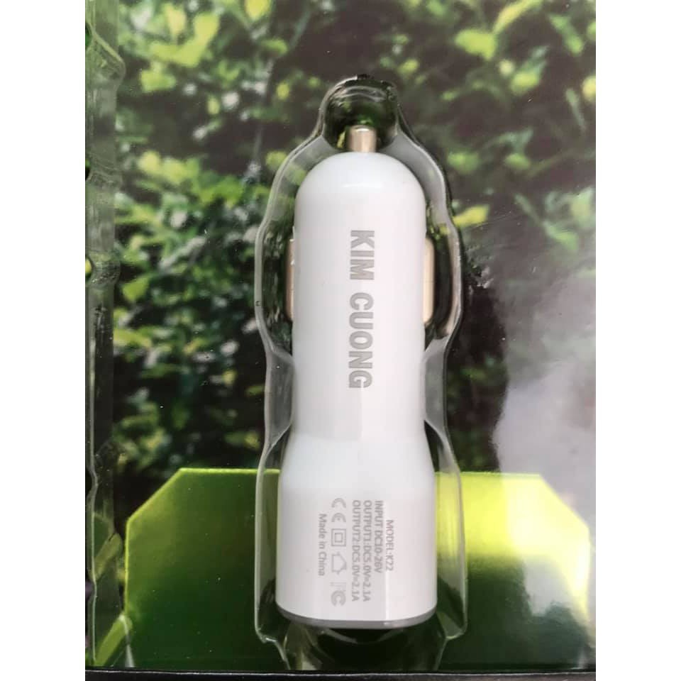 Tẩu sạc nhanh xe hơi ô tô chính hãng kim cương K22, 2 cổng ,sạc nhanh - Uni Shop