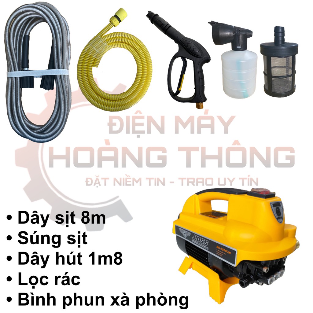 MÁY RỬA XE MINI GIA ĐÌNH KHÔNG CHỈNH ÁP BOSS 2200A