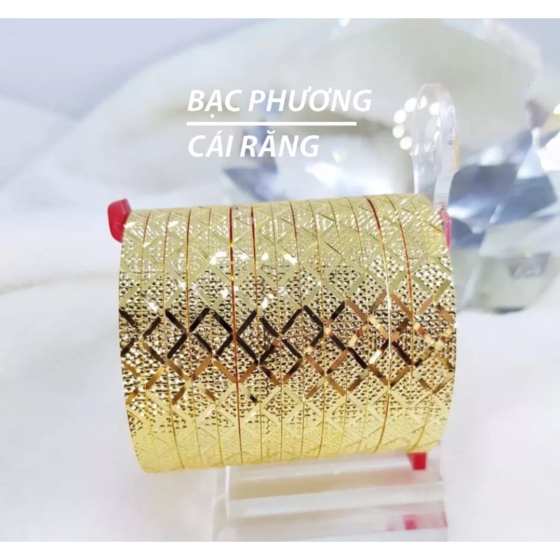 BỘ 7 VÒNG XIMEN CHỮ V MẠ VÀNG 18K - KHÓA GÀI NHƯ VÀNG THẬT CAO CẤP