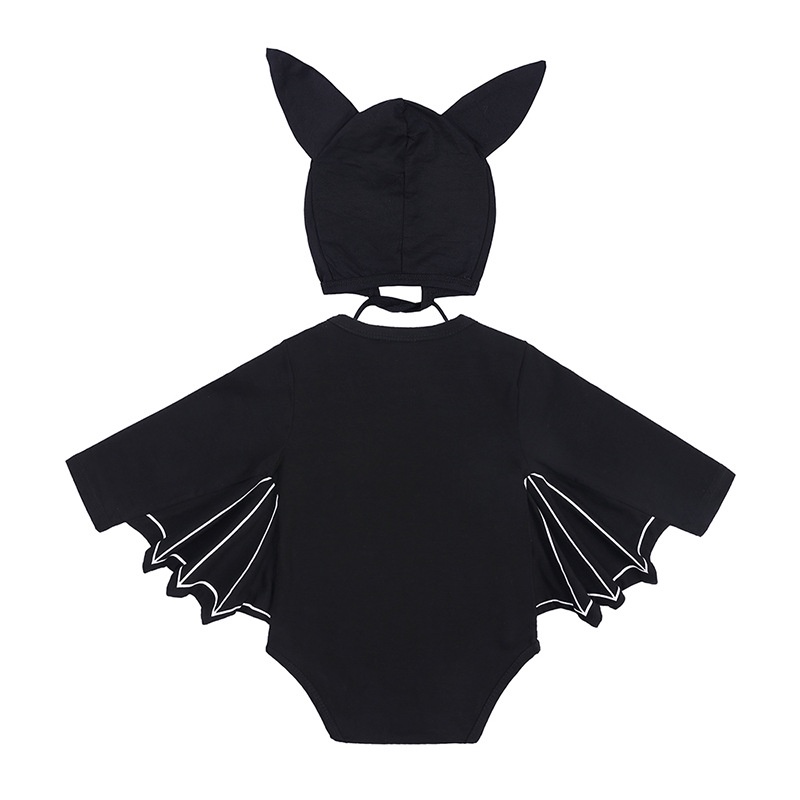 Bộ Áo Liền Quần Hóa Trang Halloween Bằng Cotton Có Nón Cho Bé Trai &amp; Gái 0-2 Tuổi
