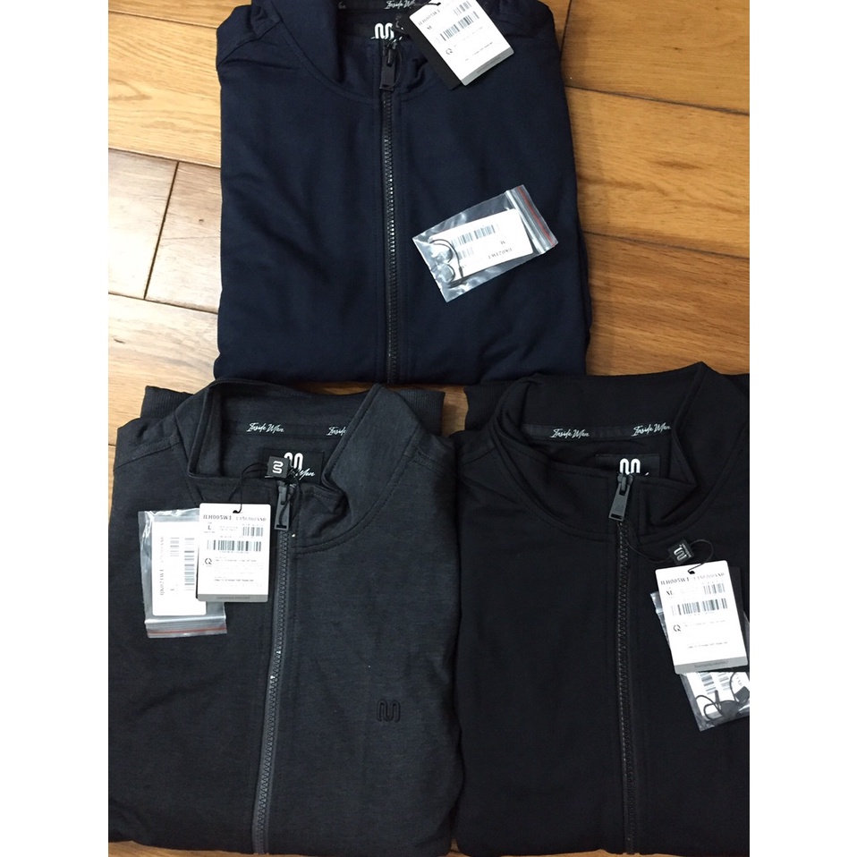 Bộ đồ thu đông nam dài tay ILH005W1 Insidemen da cá dày dặn, có khoá, suông gấu, màu xám, đen, than, dáng suông vừa