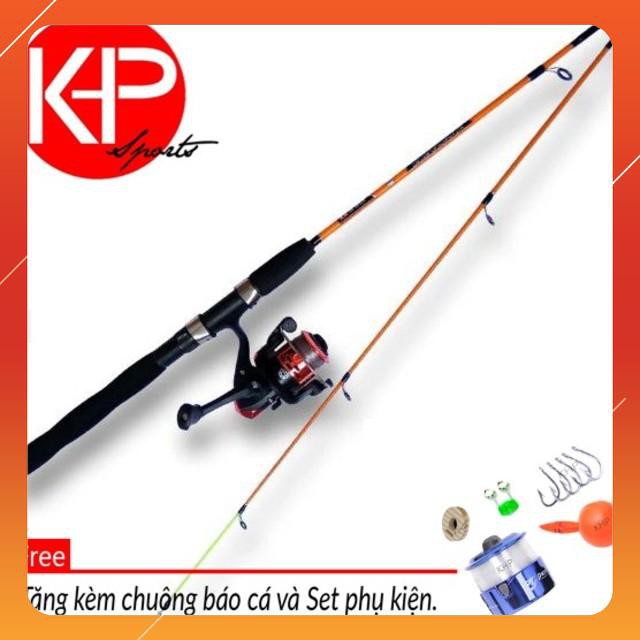 Bộ Cần Câu Lure Màu Cam 1M5 Dành Cho Người Mới Tập Câu Tặng Kèm Chuông KHP ( rẻ vô địch )