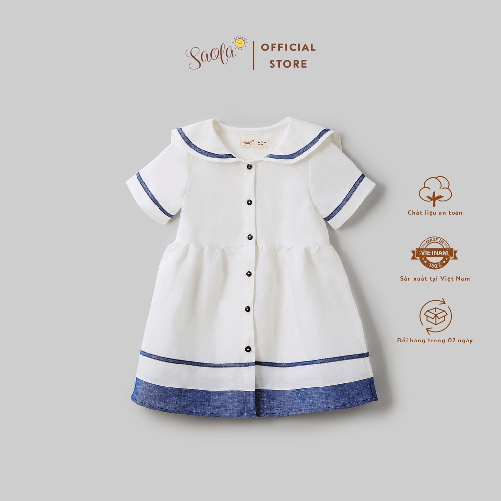  Váy Thủy Thủ Tay Ngắn Xinh Xắn Cho Bé Gái - SOFIA DRESS - DRL014 - SAOLA KIDS CLOTHING