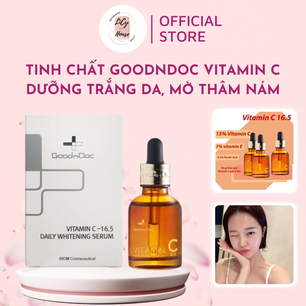 Tinh chất Goodndoc Vitamin C 16,5 Daily Whitening Serum dưỡng trắng sáng da - licyhouse
