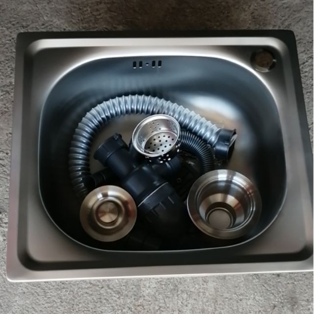 (Tặng Kèm Xả) Chậu rửa chén - Bồn rửa chén kích thước 42x37cm 1 hố đơn