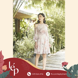 Váy voan cổ yếm khoét vai_2VA079HO_Lep'