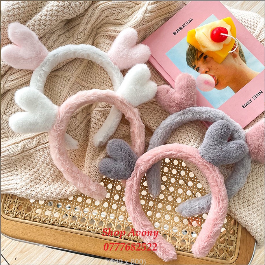 antlers headband Cài tóc sừng hươu lông xù mịn - Bờm tóc