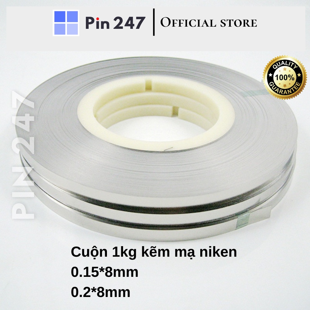 Kẽm hàn cell pin kẽm đơn 0.2 x 8mm, 0.15 x 8mm, kẽm đôi (cuộn 1kg)