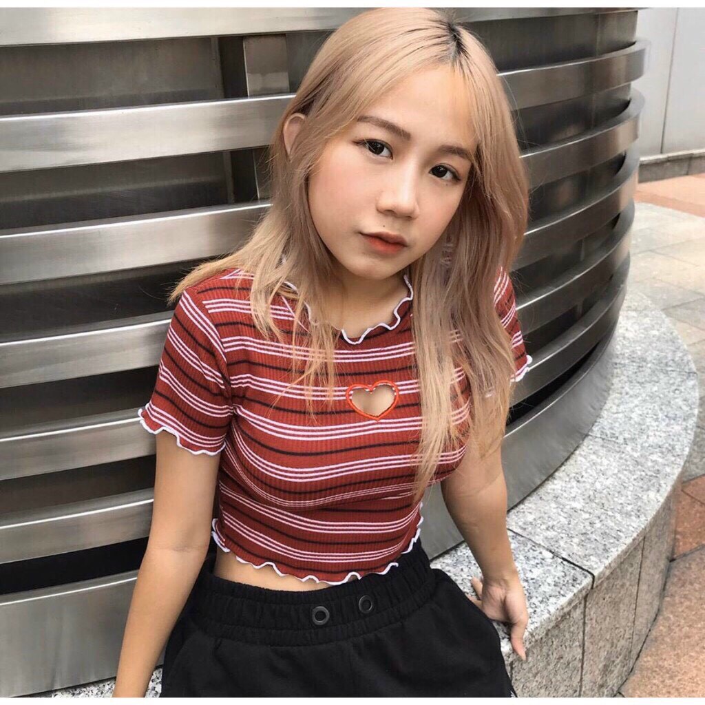 ÁO CROPTOP NỮ KHOÉT CỔ HÌNH TRÁI TIM ÔM BODY VẢI MỀM CUT OUT ÔM DÁNG HÀNG CHUẨN GIÁ RẺ HÌNH THẬT CT28 | Mera Bum Shop | BigBuy360 - bigbuy360.vn