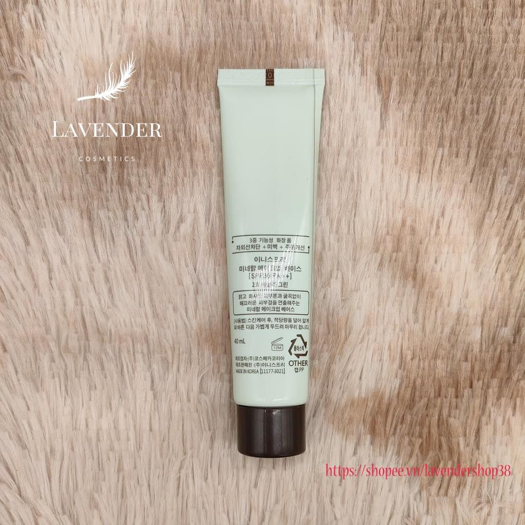 Kem Lót 4 Trong 1 Innisfree Mineral Make Up Base SPF30/PA++ 40ml điều chỉnh hiệu ứng tone da thiết yếu trong trang điểm