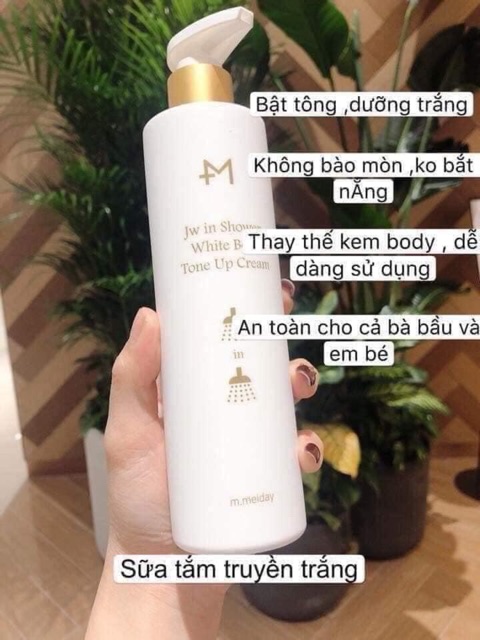 Sữa tắm truyền trắng m.meiday Shower White Body Tone Up Cream Hàn Quốc