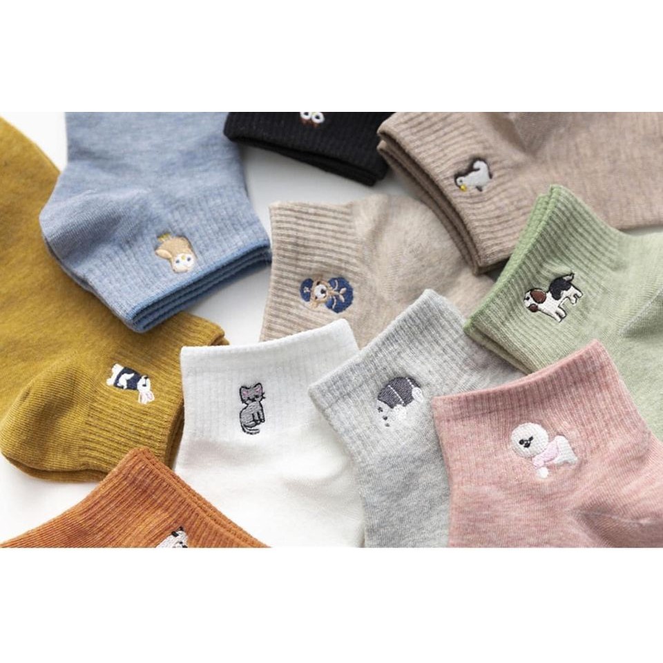 TẤT NỮ HỌA TIẾT THÊU ANIMALS CON VẬT