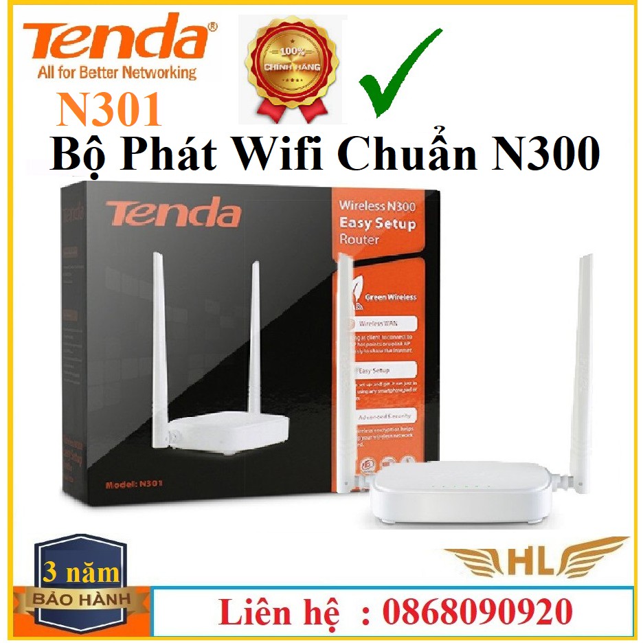 Bộ phát wifi Tenda N301 2 Râu Chuẩn N300Mbps, Tenda F9 Xuyên Tường Khỏe Chuẩn N600Mbps, tenda F6 - Hàng Chính Hãng