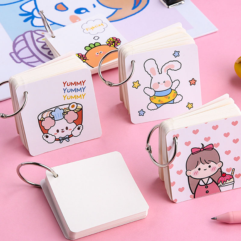 Bộ 80 Tờ Giấy Ghi Chú Có Còng Nhẫn Sáng Tạo Xinh Xắn