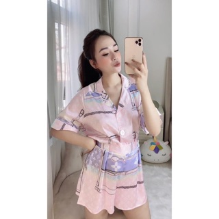 PIJAMA ĐÙI HOẠ TIẾT CHỮ LV CAO CẤP