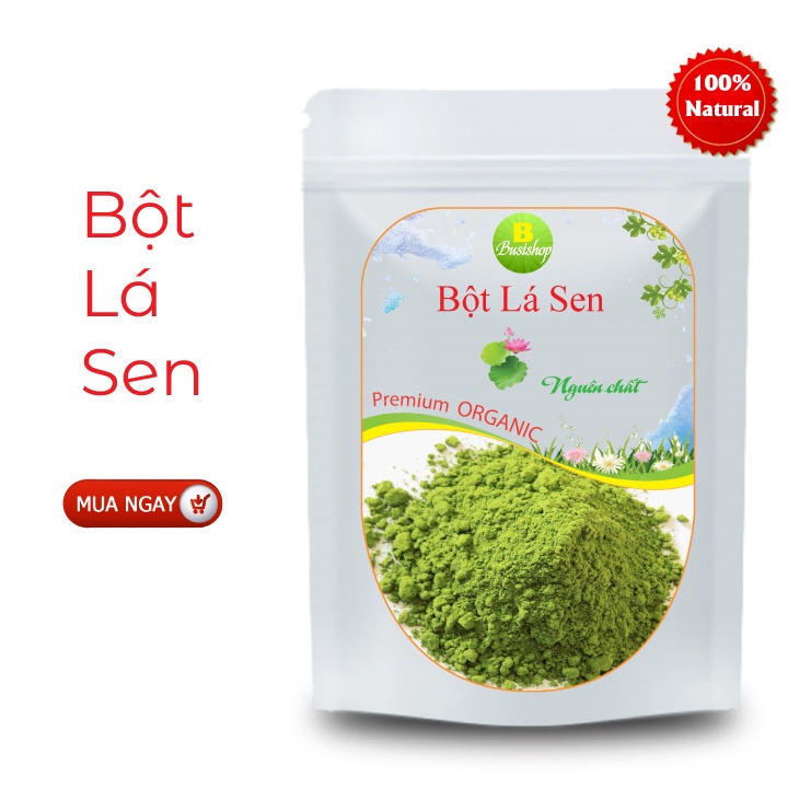 Bột lá sen nguyên chất 100g - Đẹp da, giảm mụn, mờ nám tàn nhang, cấp ẩm cho da, giảm mỡ máu hiệu quả