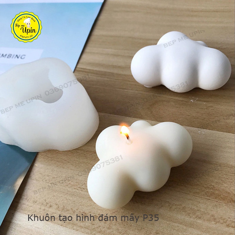 Khuôn silicon tạo hình đám mây làm bánh thạch jelly, khuôn nến trang trí bánh sinh nhật