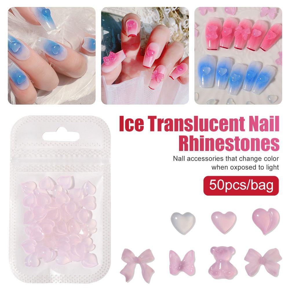 QQMALL Màu Sắc Phụ Kiện Trang Trí Móng Tay Hình Bướm Thay Đổi Màu Xinh Xắn