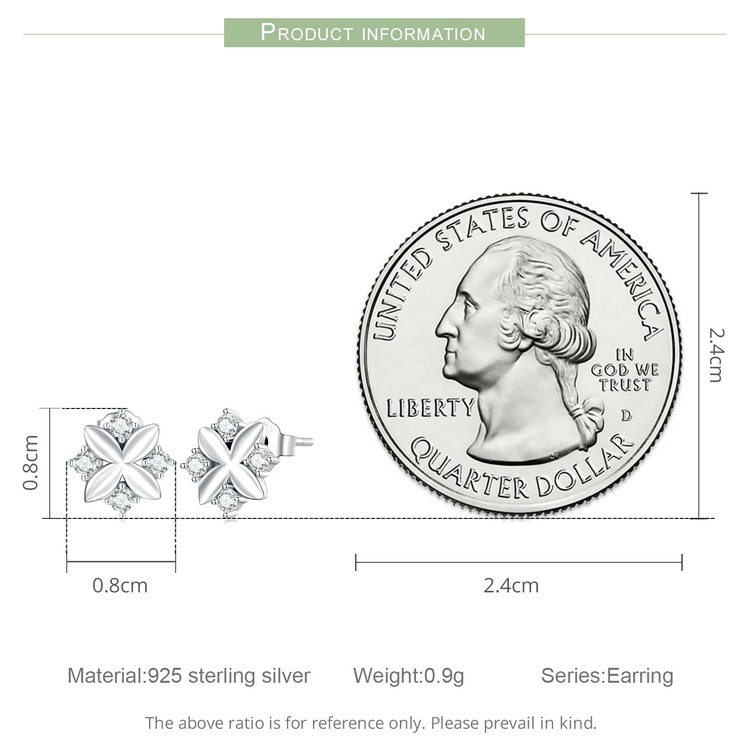 Bông tai bạc 925 BAMOER hình hoa / trái tim thờI trang