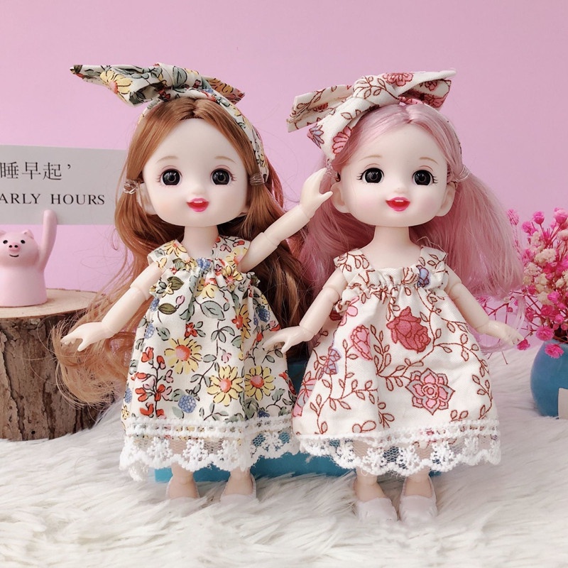 Đầm Công Chúa Mini 17cm Hóa Trang Cho Búp Bê Dễ Thương Bộ đồ Barbie với quần áo và giày Búp Bê Barbie Đồ Chơi Có Quần Áo Và Giày