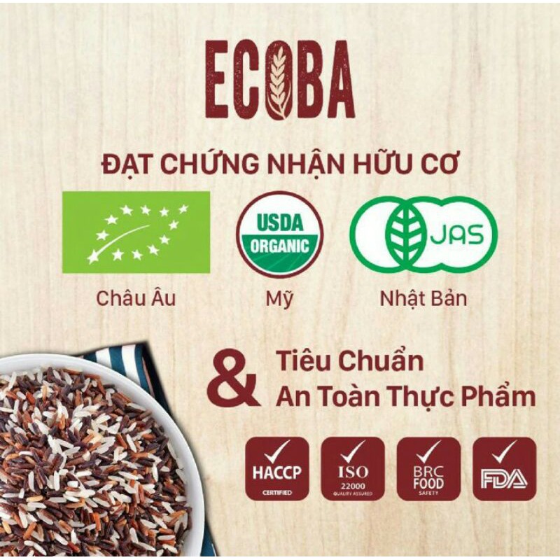 Organic-Gạo ECOBA huyền mễ/ kim mễ/ ngọc mễ/ huyết rồng/ Sakura hộp 1kg