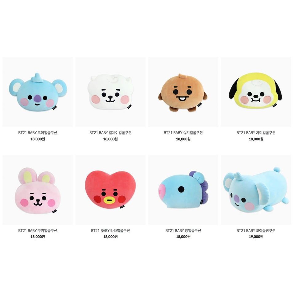 [New] Gối mặt hình nhân vật bt21 x nara mẫu mới