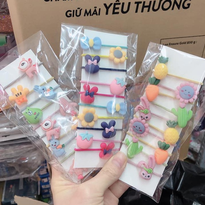 Set 10 chun tóc cho bé gái hoạt hình ngộ nghĩnh-giadungsieure