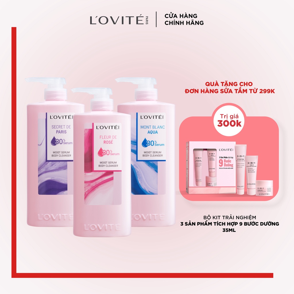 Sữa Tắm Dưỡng Ẩm Chứa Serum Dưỡng Da Mặt Lovite Serum Body Cleanser 700ml