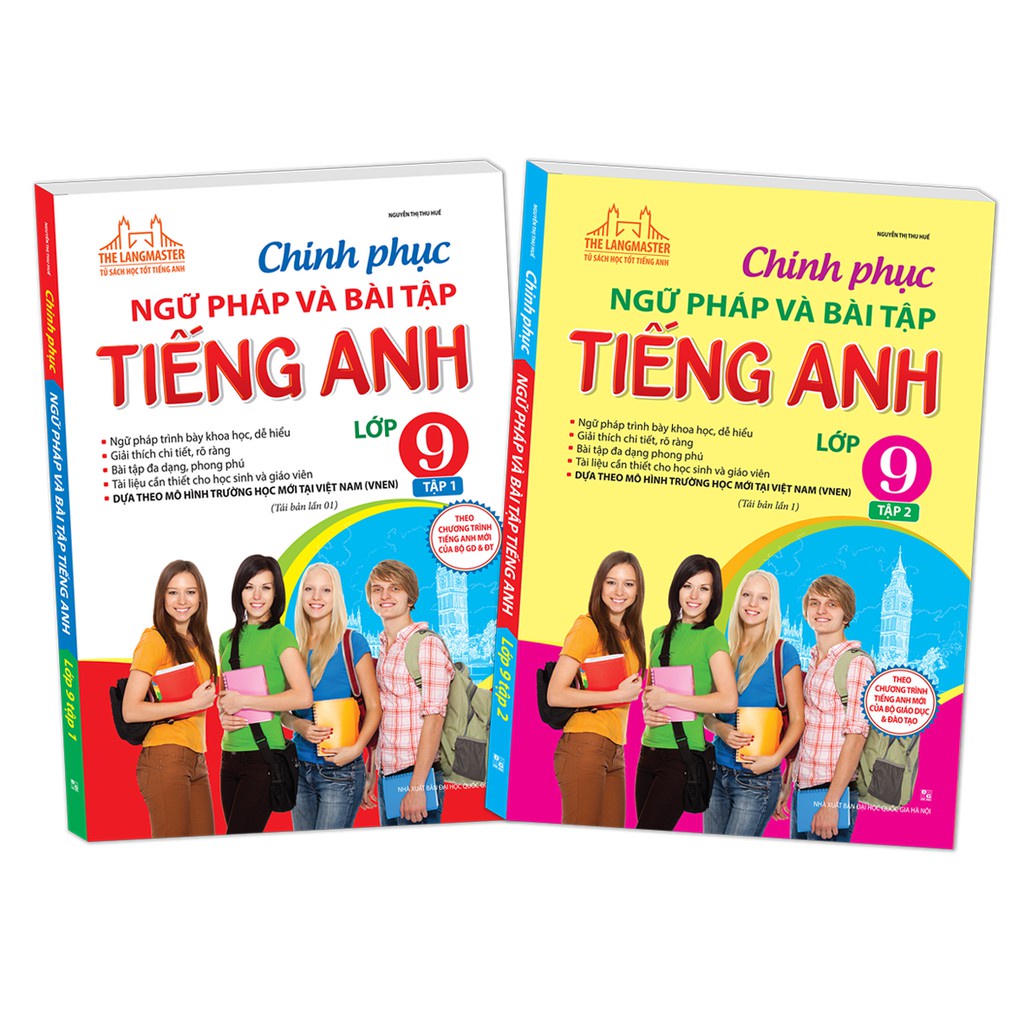 Sách - Combo Chinh Phục Ngữ Pháp Và Bài Tập Tiếng Anh lớp 9 (trọn bộ 2 tập) Tặng Kèm Bookmark