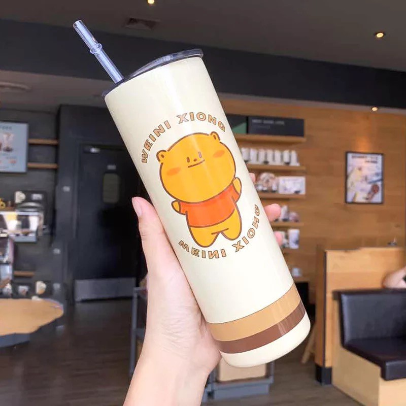 Bình giữ nhiệt cao cấp inox hình con ong có ổng hút giá rẻ 650ml -GD259 | BigBuy360 - bigbuy360.vn