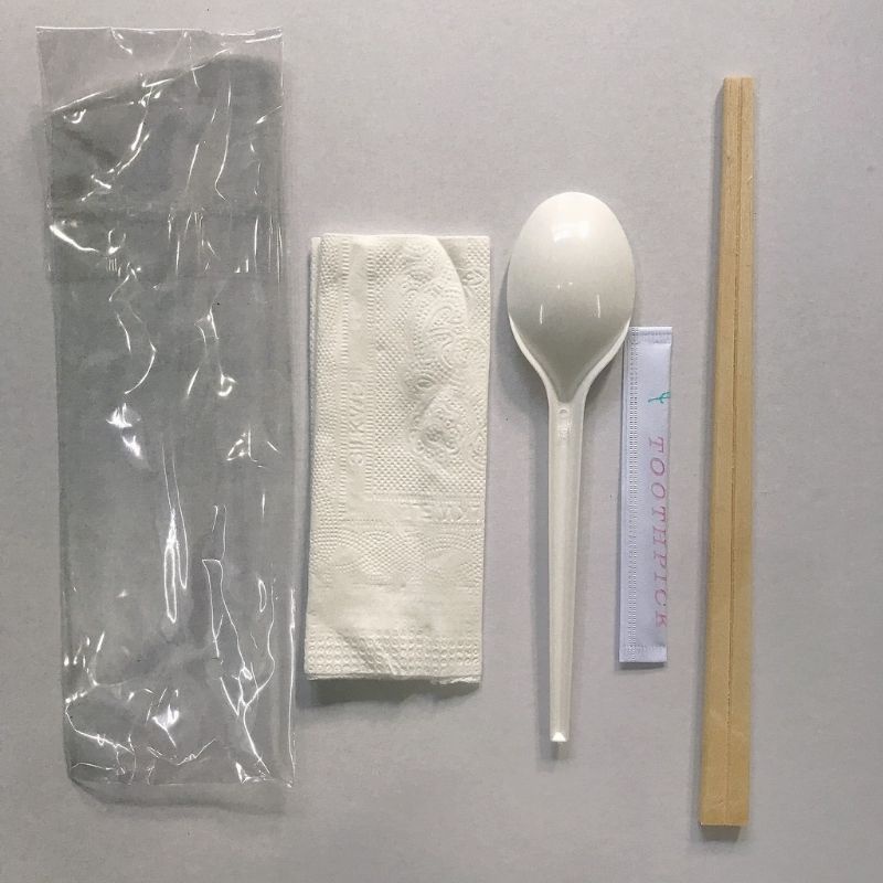 10 bộ Combo đũa-muỗng-tăm-khăn giấy dùng 1 lần