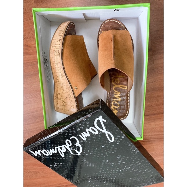 DÉP NỮ SAM EDELMAN RANGER WEDGE SANDANL BROWN SUEDE SIZE 38