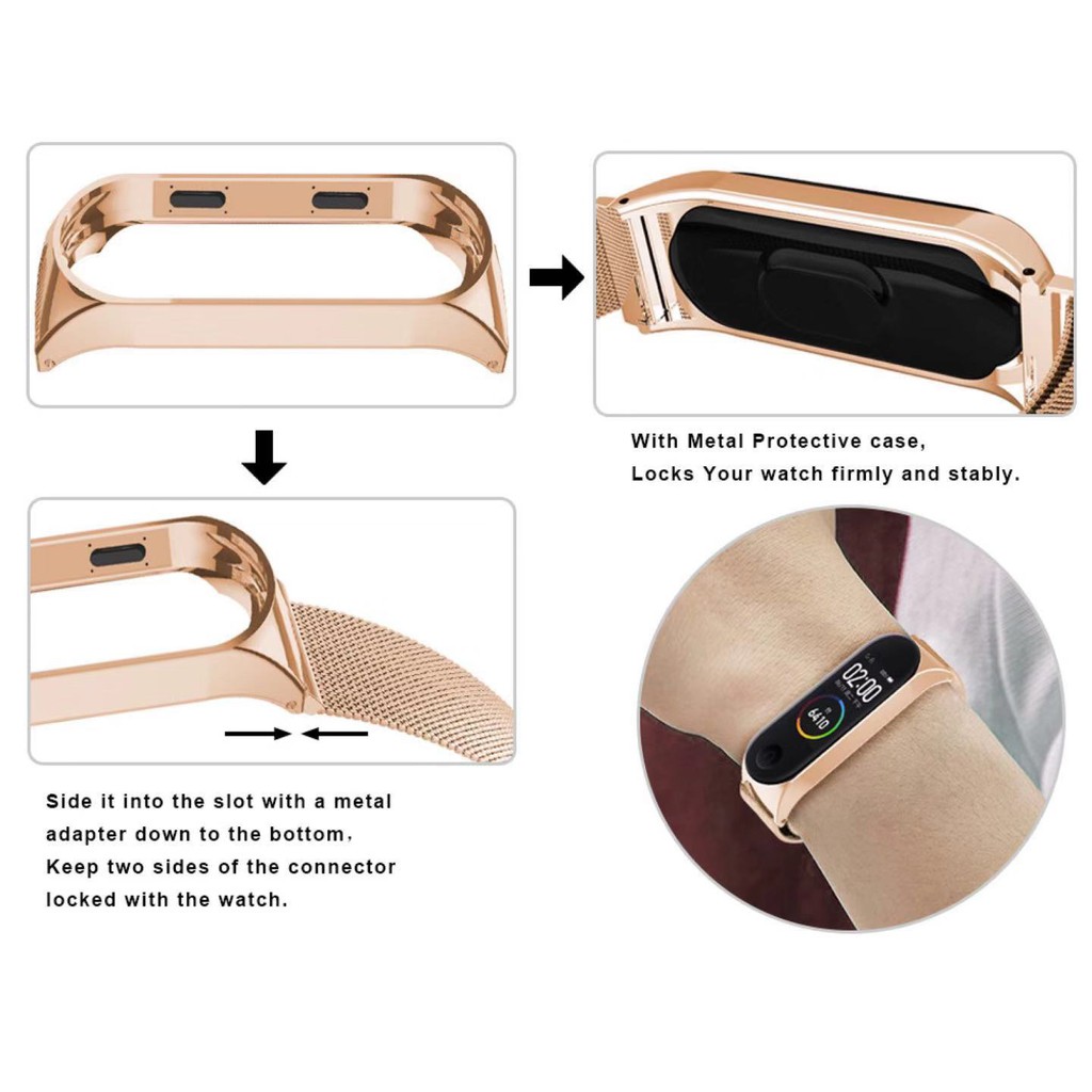 Dây Đeo Inox Milanese Cho Đồng Hồ Thông Minh Xiaomi Mi Band 6 / 5 / 4 / 3