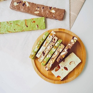 Kẹo Nougat ít ngọt, đồ ăn vặt healthy, kẹo hạnh phúc, sản phẩm dùng thử 100gr