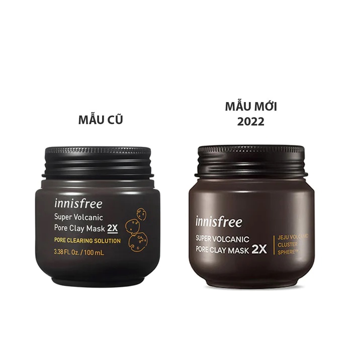 (Mẫu Mới 2022) Mặt Nạ Đất Sét INNISFREE Super Volcanic Pore Clay Mask 2X 100ml