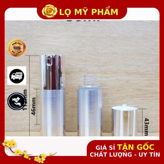 [GIÁ TỐT NHẤT] Chai xịt giọt hút chân không Cao cấp 15ml,30ml,50ml Thân xi bạc Nắp bạc chiết mỹ phẩm , phụ kiện du lịch