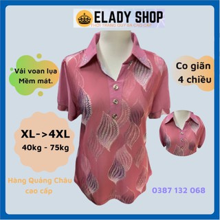 Áo nữ trung niên ⚡FREESHIP⚡ Áo trung niên nữ đẹp, hàng Quảng Châu cao cấp vải voan lụa 3D dày đẹp nhẹ, mịn mát, không xù