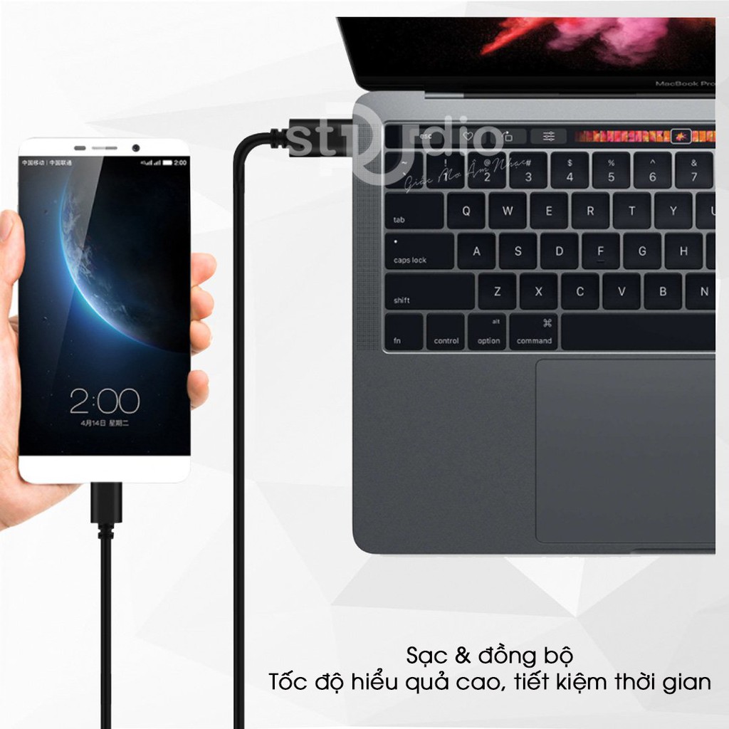 Cáp chuyển Micro USB to Type-C Hàng chính hãng