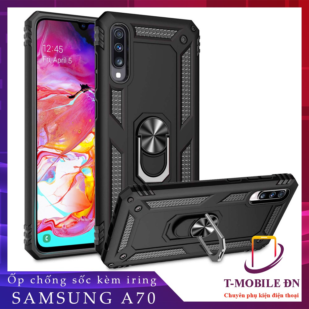 FREESHIP 50k_Ốp lưng Samsung A70, Ốp chống sốc 2 lớp kèm nhẫn iring làm giá đỡ cho Samsung A70