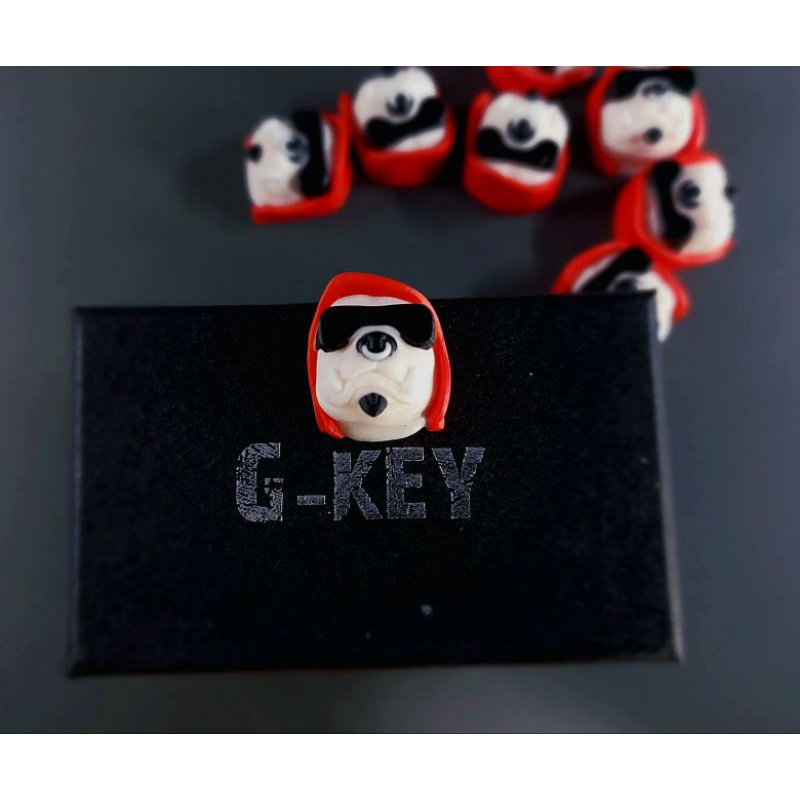 Keycap resin G bull tone cam đen trang trí bàn phím cơ gaming