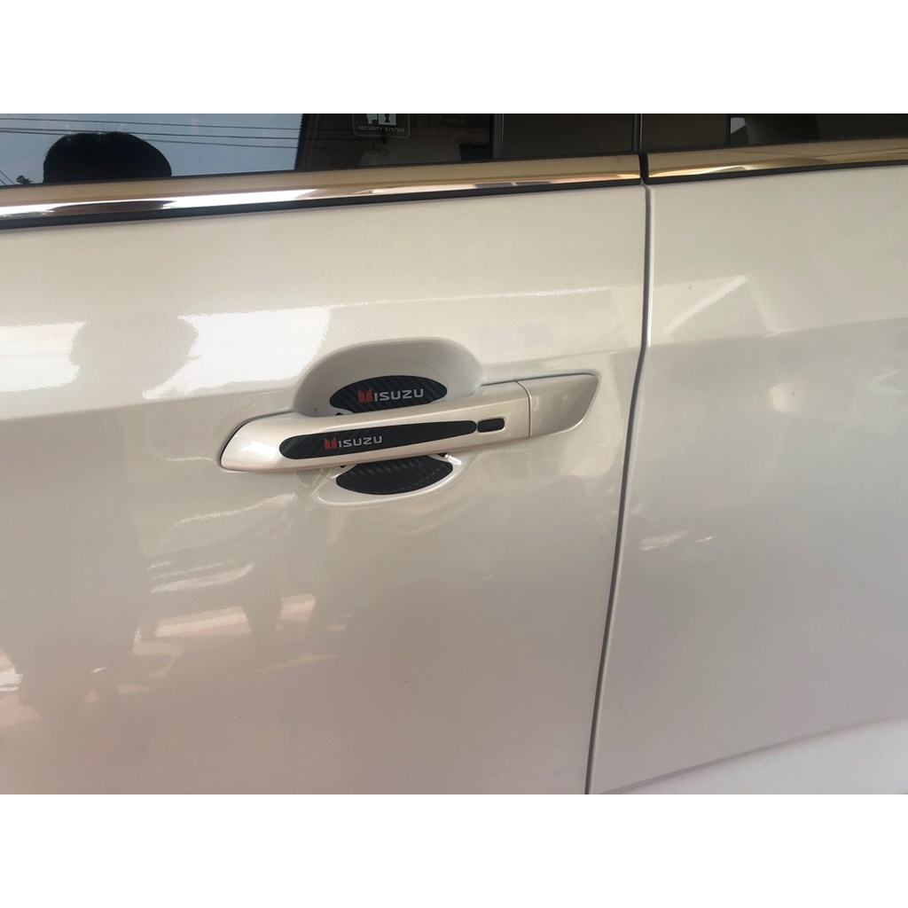 Bộ 4/8 Miếng Dán Tay Nắm Cửa Xe Hơi Isuzu D-Max MUX Dmax Bằng Sợi Carbon Chống Trầy Xước